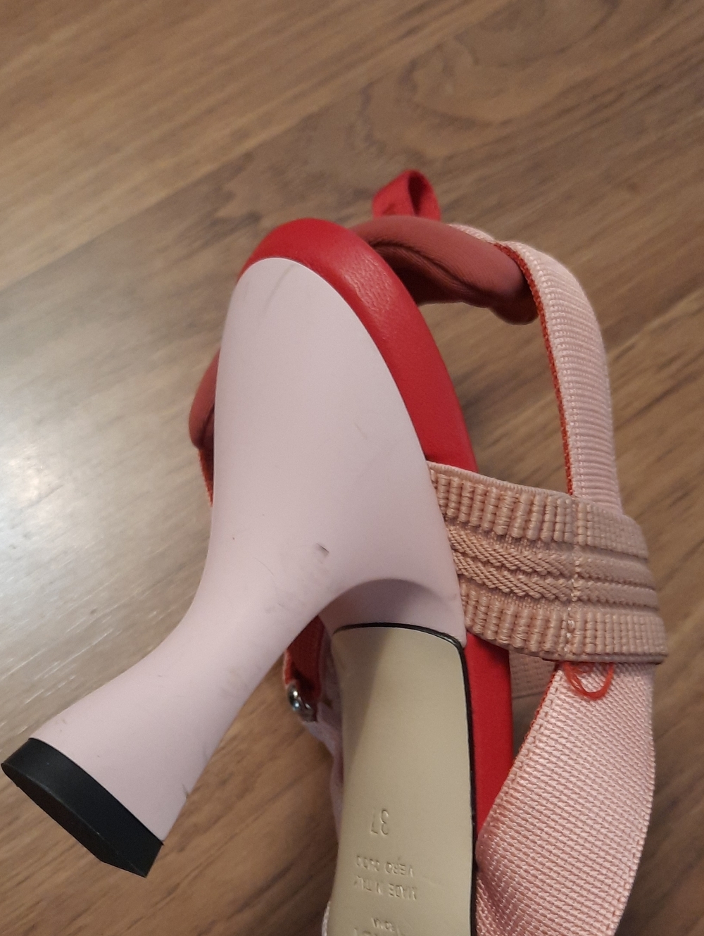 Fendi Pink, Red & Gold Beaded Pointed-Toe Slingbacks - Picture 9 of 12